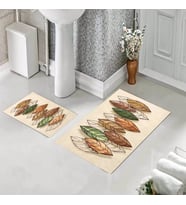 Banyo Halısı Ikili Klozet Takımı Kaymaz Tabanlı (60 xm x 100 cm + 40 cm x 60 cm) 
