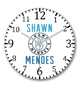 Shawn Mendes2 Duvar Saati Bombeli Gercek Cam