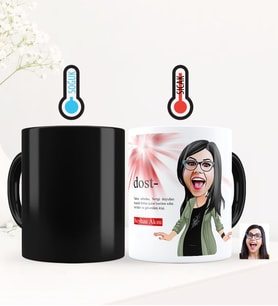 BK Gift Kişiye Özel Dost Karikatürlü Sihirli Kupa Bardak - 2
