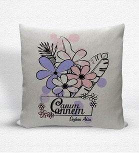 BK Gift Kişiye Özel Canım Annem Dekoratif Keten Yastık - 16 (Bej)