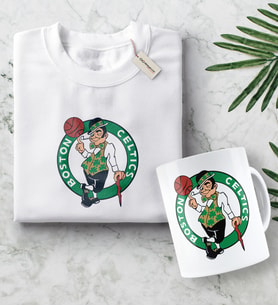 NBA Boston Celtics Beyaz Tişört ve Kupa Seti (Model 1)