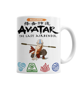 Avatar Anime Element Fire Water Earth Thunder Wind Kupa Bardak