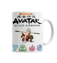 Avatar Anime Element Fire Water Earth Thunder Wind Kupa Bardak
