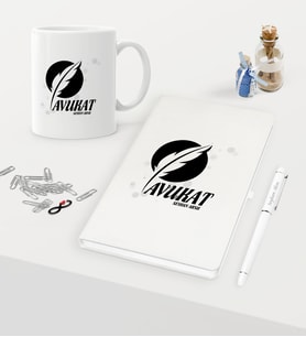 BK Gift Kişiye Özel Avukat Temalı Beyaz Defter Kalem Kupa Seti - 12 (Model 1)