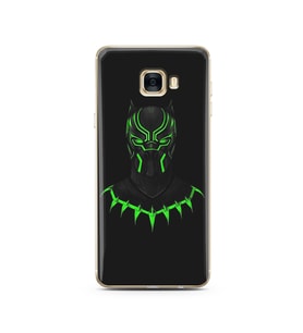 Black Panter Tasarım Süper Şeffaf Silikon Telefon Kılıfı Samsung C7  