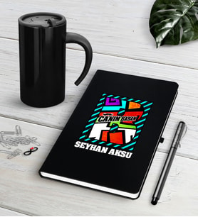 BK Gift Kişiye Özel Canım Babam Siyah Defter Kalem Termos Mug Seti-3 (Model 1)