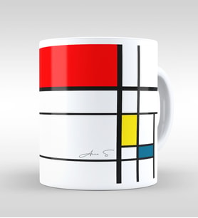 BK Gift Kişiye Özel Mondrian Beyaz Kupa Bardak-7