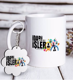 BK Gift Kişiye Özel Mesleki İdari İşler Amiri Beyaz Kupa ve Anahtarlık Hediye Seti (Model 1)