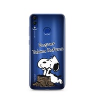 Snoopy Tasarımlı Süper Şeffaf Silikon Telefon Kılıfı Huawei Honor 8C 