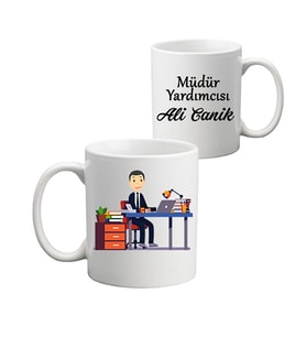 Erkek Müdür Yardımcısına Hediye İsimli Kupa Bardak