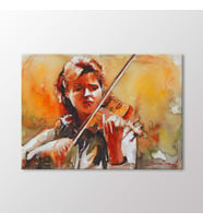 Arty Tablo Suluboya Kemancı Kız Tablo (Karışık)