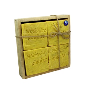 Bitkiselce El Yapımı Kükürt Sabunu 450 gr. 4 kalıp sabun
