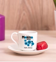 Makine Mühendisi Porselen Türk Kahvesi Fincanı