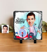 BK Gift Kişiye Özel Bay Elektrik Mühendisi Karikatürlü Dekoratif Doğal Taş  1