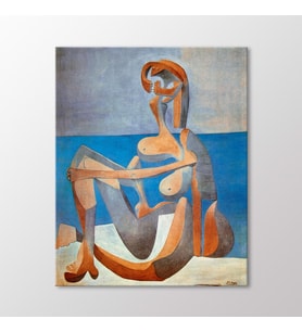 Arty Tablo Bagnante Seduta İn Riva Al Mare Tablo (Karışık)