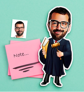 BK Gift Kişiye Özel Bay Hakim Karikatürlü Ahşap Magnet (Çok Renkli)