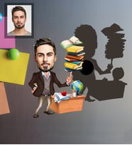 Kişiye Özel Öğretmen Karikatürlü Ahşap Magnet Bay-2