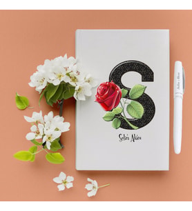 İsime Özel Hediye Harf Defter Kalem Seti - 31 (Beyaz)