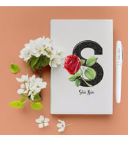 İsime Özel Hediye Harf Defter Kalem Seti - 31 (Beyaz)