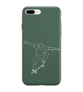Iphone 8 Plus Çizgi Tasarımlı Koyu Yeşil Lansman Telefon Kılıfı