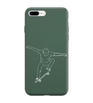 Iphone 8 Plus Çizgi Tasarımlı Koyu Yeşil Lansman Telefon Kılıfı