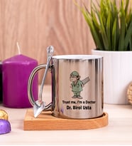 Doktor Esprili Ahşap Altlıklı Silver Kupa Bardak