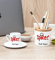 Spiker Türk Kahvesi Fincanı Ve Kalemlik Hediye Seti