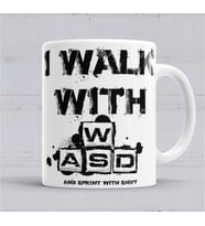 I Walk With Wasd Klavye Kupa Bardak Porselen