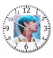 BTS V Lights  Duvar Saati Bombeli Gercek Cam