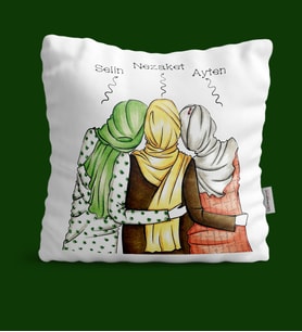 BK Gift Kişiye Özel Türban Tasarımlı Yastık 42772
