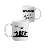 Askere Hediye İsim Baskılı Kupa Bardak