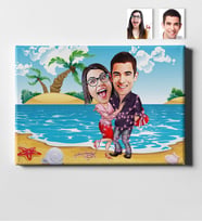 BK Gift Kişiye Özel Karikatür Kanvas Tablo 50x70cm 5