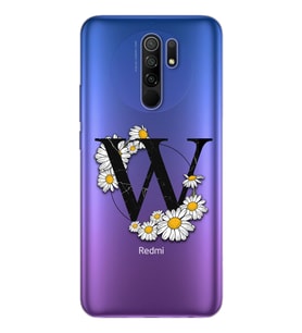 Papatya Harf Tasarım Süper Şeffaf Silikon Telefon Kılıfı Xiomai Redmi 9 W-Harfi