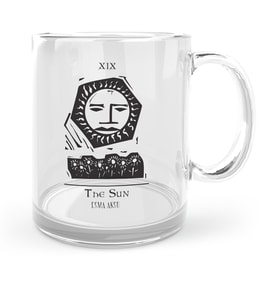BK Gift Kişiye Özel Tarot The Sun Güneş Cam Kupa Bardak