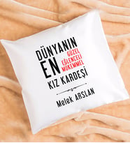Kız Kardeş Tasarımlı Kişiye Özel Hediye Kız Kardeş Yastık