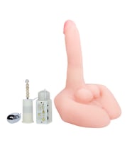 LilituShop 21 cm Oynar Başlı Titreşimli Sesli Çift Girişli Realistik Vibratör Masturbatör Penis