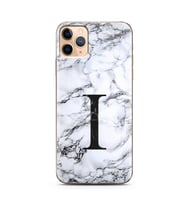 Iphone 11 Pro Beyaz Mermer Harf Tasarımlı Telefon Kılıfı I-Harfi 