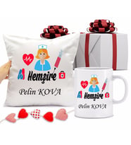 Hemşire Bardağı ve Yastığı Hediye Seti (Model 1)