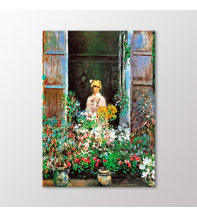 Arty Tablo Pencere Önünde Camille Monet, 1873 Tablo (Karışık)
