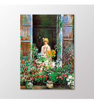 Arty Tablo Pencere Önünde Camille Monet, 1873 Tablo (Karışık)