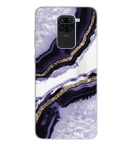 Mor Kumsal Tasarımlı Süper Şeffaf Silikon Telefon Kılıfı Xiomai Redmi Note 9