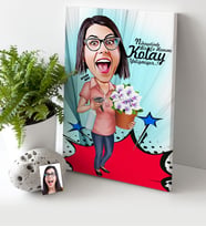 BK Gift Kişiye Özel Ev Hanımı Karikatür Kanvas Tablo 30x50cm 2