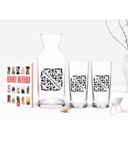 BK Gift Kişiye Özel Renkli Baskılı İsimli İkili Rakı Bardağı Karaf ve Cep Kitabı Hediye Seti-10 (Model 1)