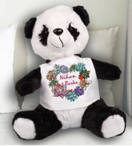 Kişiye Özel Çiçekten Kalp Temalı Peluş Panda 23cm 81896