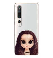 Kıvırcık Saçlı Kız Tasarımlı Süper Şeffaf Silikon Telefon Kılıfı Xiomai Mi10-pro
