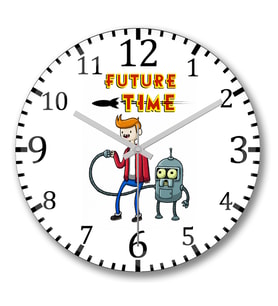 Future Time Duvar Saati Bombeli Gercek Cam