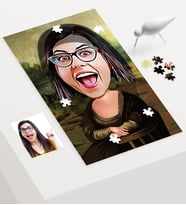 BK Gift Kişiye Özel Mona Lisa Karikatür 240 Parça A3 Puzzle  1