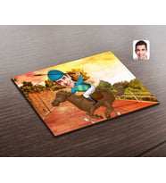 BK Gift Kişiye Özel Erkek Jokey Karikatürlü Ahşap Puzzle-1