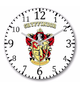 Gryffindor  Duvar Saati Bombeli Gercek Cam