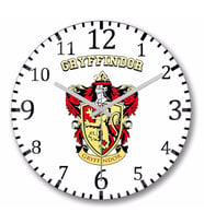 Gryffindor  Duvar Saati Bombeli Gercek Cam